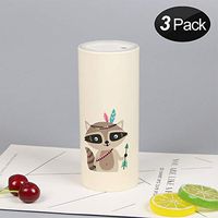 LEIWOOR Car Cup Slot Cylinder Tissue Box, Disposable Facial Tissues, 50 Count (3 Pack), Gentle, Durable & Convenient, for Car Use and Home Use (Raccoon)