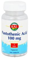 Kal 100 Mg Pantothenic Acid Tablets, 100 Count