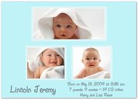 Three Glee in Blue Birth Announcements - Set of 20