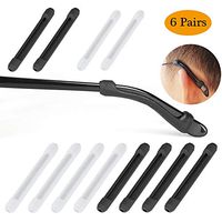 Temple Tips Sleeve Eyeglasses Anti-Slip Retainer,Soft Silicone Comfort for Glasses Sunglasses Reading Glasses 6 Pairs