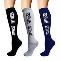 3 Pairs Compression Socks Women & Men - Best Medical,Nursing,Hiking,Travel & Flight Socks-Running & Fitness