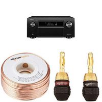 Denon AVR-X8500H 13.2-channel AV Receiver with 16-Gauge Speaker Wire - 100 Feet and Banana Plugs - 6 pairs