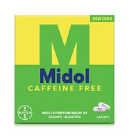 Midol, Caffeine Free,  with Acetaminophen, Menstrual Period Symptoms Relief Including Premenstrual Cramps, Pain, Headache, and Bloating, For Teens and Adults, Caplets, 24 Count (Packaging May Vary)