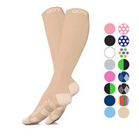 Go2Socks Compression Socks for Men Women Nurses Runners 20-30 mmHG (high) - Medical Stocking Maternity Travel - Best Performance Recovery Circulation Stamina (Nude, M)