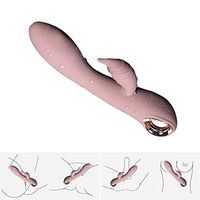 Handheld Wireless Massager Stick Cordless Rabbit Massager with Double Head - Rechargeable Silicone Handheld Magic Wand -Gray by Teanmy