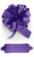 Double Sided Satin Pull Bows in Purple 5½W x 20 Loops - Pack of 50