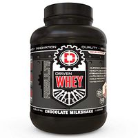 Driven WHEY- Grass Fed Whey Protein Powder: Delicious, Clean Protein Shake- Improve Muscle Recovery with 23 Grams of Protein with Added BCAA and Digestive Enzymes (Chocolate Milkshake, 5 lb)