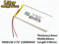 3.7V 10000mAh 9068130 Lithium Polymer Ion Rechargeable Battery Lithium Polymer Li-Po Battery for MP4 GPS MP3 Bluetooth Stereo DIY Gift