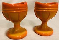 Eyecup Eye Wash Bath Cup Rinse - American Made - Mosser Glass USA - Set of 2 (orange, Raised Rib)