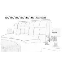 XJRHB Twin Headboard Bed Cushion Cushion Fabric Soft Pack Bed Large Cushion, Bed Head for Bed, 4 Colors, 8 Sizes (Color : Gray, Size : 185cm)