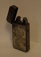 DAE Dual Arc Electric Coil Lighter USB Rechargeable Flameless Windproof (Black Dragon)