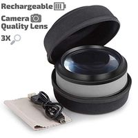Lighted Desktop Dome Magnifier Loupe | 3X Magnifying Glass with LED Light for Reading | Large, Handsfree, Rechargeable for Macular Degeneration | High Quality Lens | Cosy Meadow