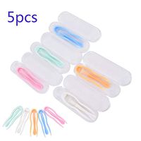 5PCS Portable Contact Lens Stick Tool Case Set-Protect Your Eyes- (Inserter/Remover+Tweezer with Soft Tip)