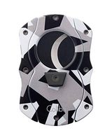 Cut 100 CUT100 Double Guillotine Cigar Cutter in an Attractive Gift Box Warranty Charcoal Camouflage