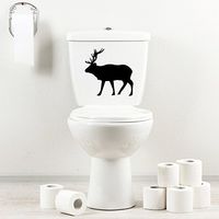 YourChoiceDecals Bathroom Decal Trackpad Moose Elk Sticker for Toilet Bowl, Bath, Seat (Black)