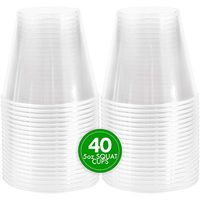 Plasticpro 5 oz Shot Glasses - Squat Cups Crystal Clear Disposable Hard Plastic Shot Cups - Tumblers, Great for Whiskey, Jello, Shots, Tasting, Sauce, Dips, Samples Pack of 40