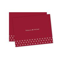 Stitching Personalized Note Cards - Red