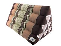 Blue Orchid Triangle Pillow Thai Kapok Fiber Filling All Natural Large Backrest Extra Firm Support for Knees Legs (Daisy Cocoa)