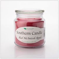 Red Macintosh Apple 16 oz Decorator Jar Natural Soy Wax Candle