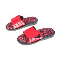 Exceart Acupressure Plantar Fasciitis Foot Massager lnsole Jade Stone Indoor Massage Slippers Shoes Reflexology Sandals for Men Women Size 42-43(Red)