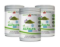 Blood Sugar Support Formula - Organic Alfalfa Grass Powder - Digestion Booster - 3 Cans 24 OZ (168 Servings)