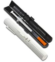 GMS Portable Syringe Case - Perfect Travel Insulin Carrying Cases for Pre-Filled Syringes - Keep Medication Safe and Secure (Bundle of 2 Cases - 1 White and 1 Black)