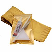Wholesale Lot of 95 Pack Golden Tone Ziplock Item Packaging Gift Bags (12x20cm)