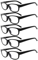 Eyekepper Design Reading Glasses-5 Pack Black Frame Glasses for Women Men Reading,+1.50 Reader Eyeglasses
