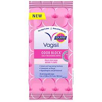 Vagisil Odor Block Daily Freshening Feminine Intimate Wipes, 20 Wipes in a Resealable Pouch