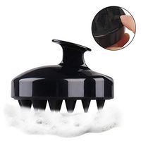 Hair Scalp Massager, Scalp Body Washing Massager, Soft Silicone Comb Massage with Handle, Perfect for Men, Women and Pet Hair Deep Cleaning (Black)
