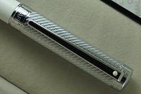 Cross Sheaffer Intensity Diamond cut and Pearlescent white Carbon Fiber Barrel Medium nib Fountain Pen. Great ordination , Confirmation , birthday ,Valentine , Corporate , anniversary & wedding gift