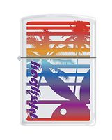 Zippo Playboy Palm Trees Pocket Lighter, White Matte