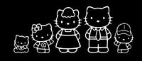 FocEnterprises® HELLO KITTY FAMILY 12" X 5" WHITE VINYL DECAL STICKER FOR MACBOOK / NOTEBOOK / LAPTOP / BUMPER / CAR / WINDOW / WALL