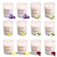 Scented Candles Gift Set, Ahyiyou 12 x 2.5 Oz Portable Glass Natural Soy Wax Candles, Strongly Fragrance Essential Oils Aromatherapy Candles for Stress Relief Home Decoration