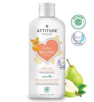 ATTITUDE Natural Baby Bubble Wash, EWG Verified, Hypoallergenic, Pear Nectar, 16 Fluid Ounce (473 mL)