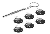 Eyekepper 6 Pairs 15mm D-Shaped Screw-in Soft Silicone Glasses Nose Pads/Bonus 1pc Mini 3 in 1 Stainless Steel Screwdriver