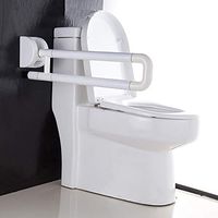 METTE 23.6-inch Stainless Non-Slip Toilet Rails, Handicap Grab Bars for Elderly, Foldable Bathroom Arms Handicapped Assist Medical Accessories, Easy to Install