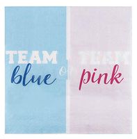 Cocktail Napkins - 150-Pack Luncheon Napkins, Disposable Paper Napkins, Gender Reveal, Baby Shower Party Supplies, 2-Ply, Team Blue or Pink Design, Unfolded 13 x 13 Inches, Folded 6.5 x 6.5 Inches