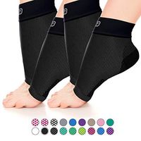 Go2 Plantar Fasciitis Socks|Best Ankle Compression Brace 22-25 mmHg|Arch Support Joint Heel Pain Relief|Foot Sleeves for Women and Men Reduce Swelling|Relieve Achilles Tendonitis(2p Solid Black, S)