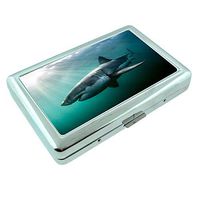 Sea Life Ocean Coral Tropical Fish S8 Silver Cigarette Case Metal Wallet Id Holder King & 100's 4" X 2.75" RFID Protection