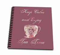 3dRose db_110523_1 Keep Calm and Enjoy Tea-Drinks-Sayings-Drawing Book, 8 by 8-Inch