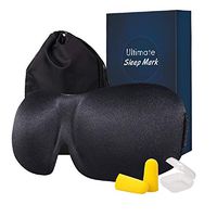 Sleep Mask for Men Women, Linci-Shop Eye Mask for Sleeping,3D Contoured Cup Blindfold with Ear Plug Travel Pouch,Night Sleep Mask Block Out Light, Eye Shade Cover for Your Sleep (Black)