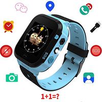 Kids Smart Watch GPS Tracker - Boys Girls Digital Watch Phone Wristband 2 Way Calling SOS Wechat Text Alarm Clock Camera Flashlight Learning Games Child Phone Watch for Children Age 3-12y(02 GM9 Blue)