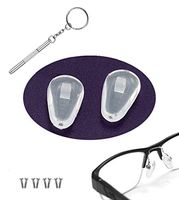 Eyeglass Nose Pads,Soft Silicone Nose Pads, Eyeglass Repair Kit, Glasses Screws and Micro Screwdriver, 4 Pairs of Screw-in 2mm Air Bag Glasses Nose Pad Set