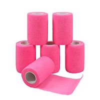 GooGou Self Adherent Wrap Bandages Self Adhering Cohesive Tape Elastic Athletic Sports Tape for Sports Sprain Swelling and Soreness on Wrist and Ankle 6PCS 3 in X 14.7 ft (Pink)