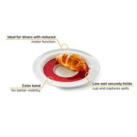 Libbey Intuitive Diningware Donna Senior Adaptive Saucer Plates, Red, Set of 2