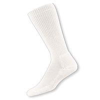 Thorlos Women's  HPOW Diabetic Thick Padded Over the Calf Sock, White, Medium