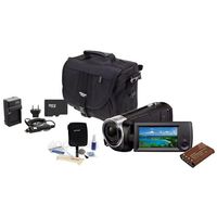 Sony HDR-CX405 Full HD 60p Camcorder, 2.3MP Sensor - Bundle with 32GB Class 10 MicroSDHC Card, Video Case, Spare Battery, AC/DC Battery Charger Cleaning Kit