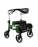 Evolution Trillium Lightweight Medical Walker Rollator with Seat, Large Wheels, Brakes, Backrest, Basket for Seniors Indoor Outdoor use (Vidid Green, Mini)