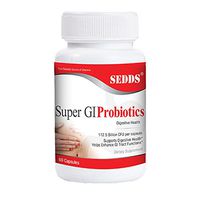 Super GI Probiotics Supports Digestive Health & Relieves Gastrointestinal Distress | Highest Potency 8 Strain Formula with 112.5 Billion CFU per Serving |60 Capsules| 100% Money Back Guarantee